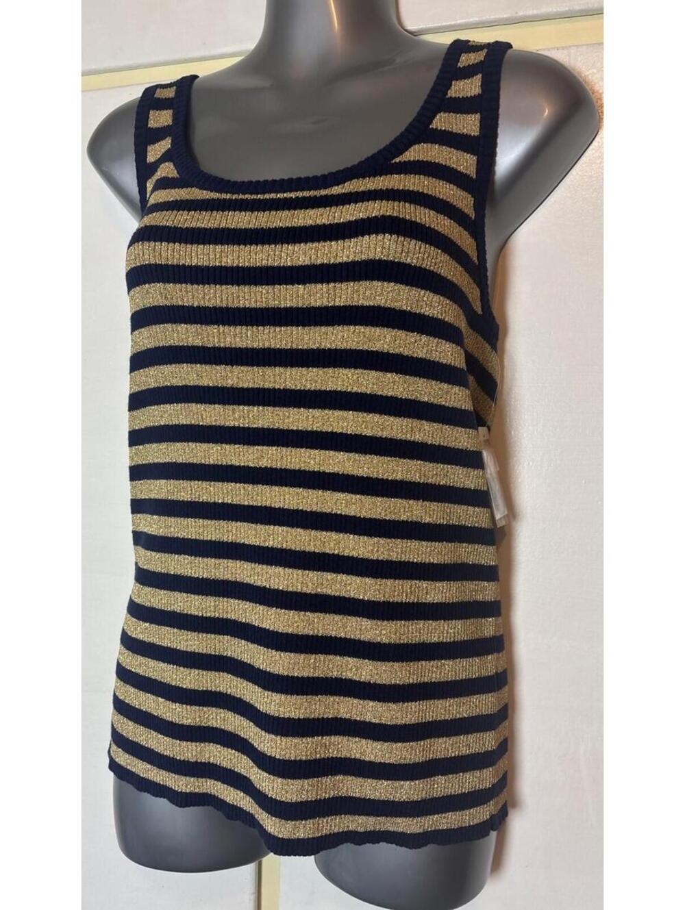 NWT Ralph Lauren Lauren Jeans Co. Navy White Striped Sleeveless Polo Summer 3X